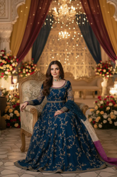 Maryam N Maria- Winter 3 Piece - Kataan Silk Embroidered Frock - SS0497